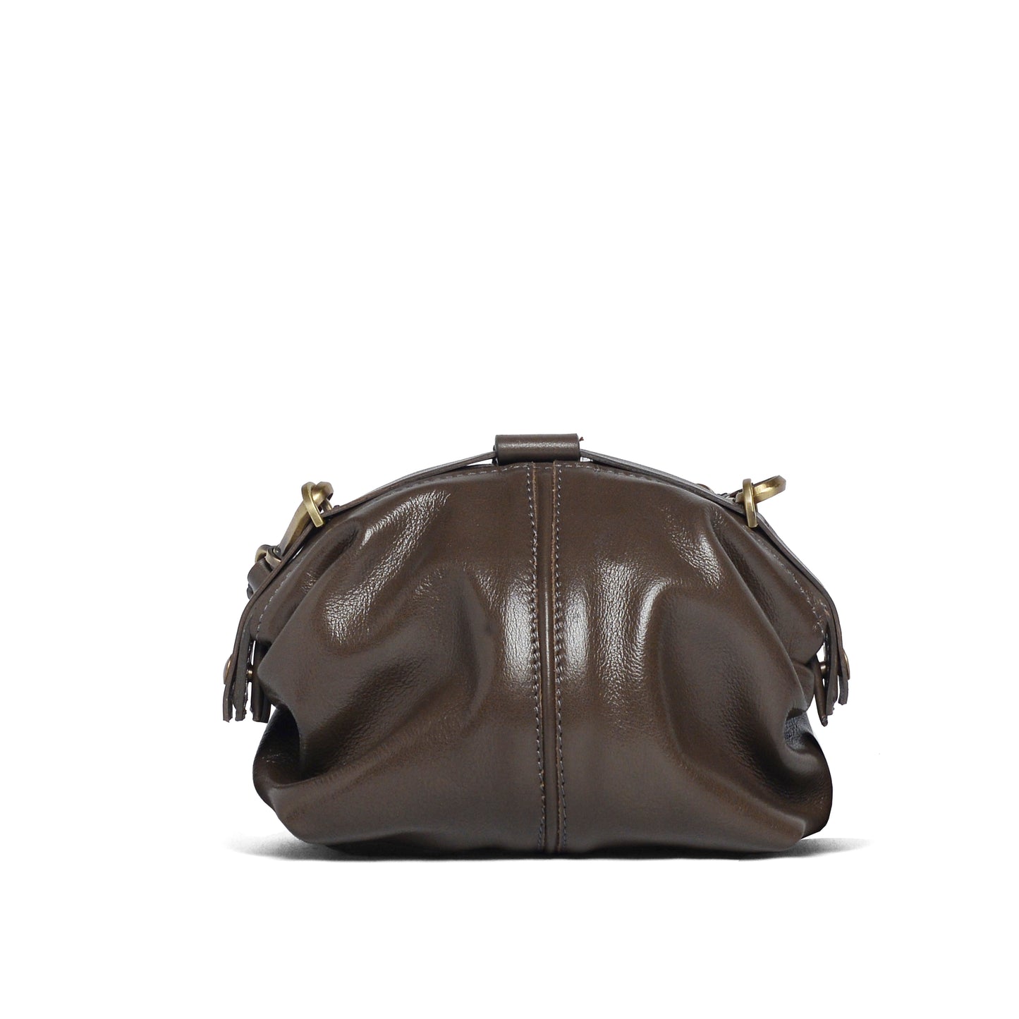 Pouf Small glossy taupe