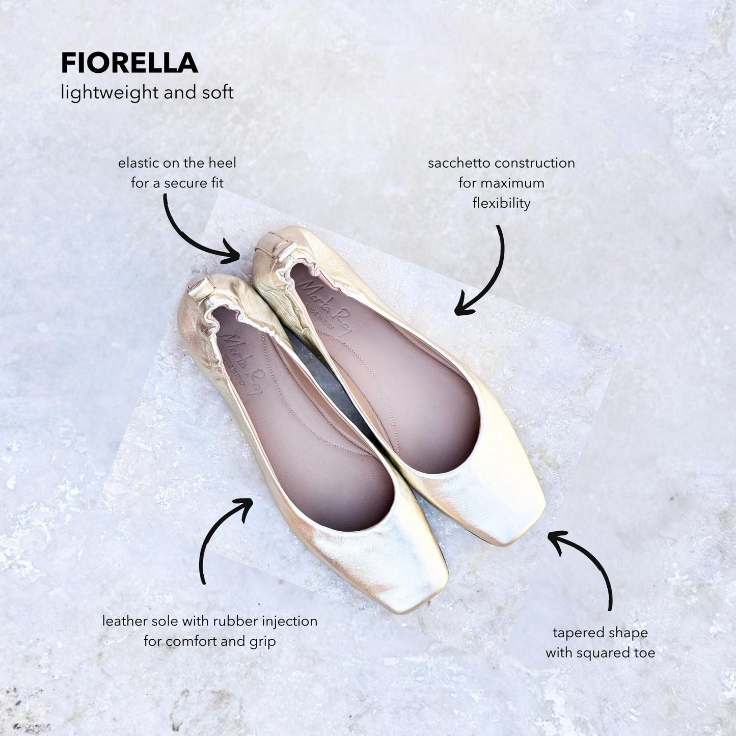 Ballerina Fiorella laminato platino