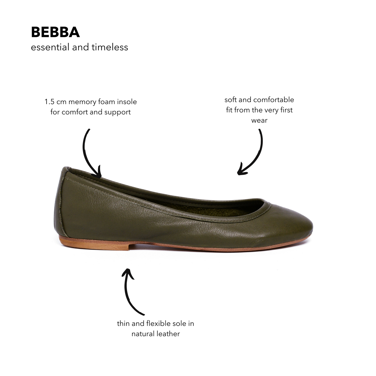 Ballerina Beppa glossy taupe