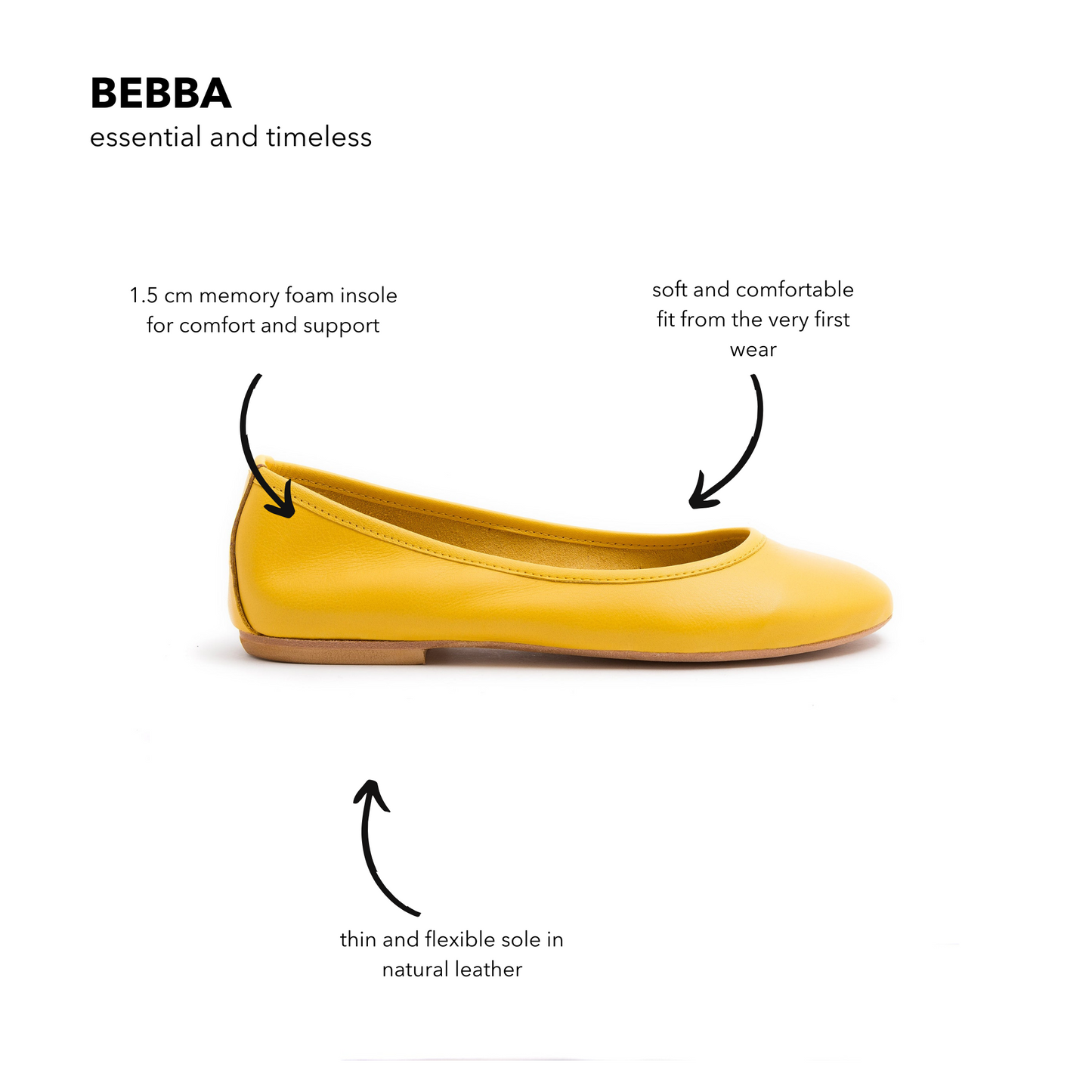 Yellow mousse ballerina