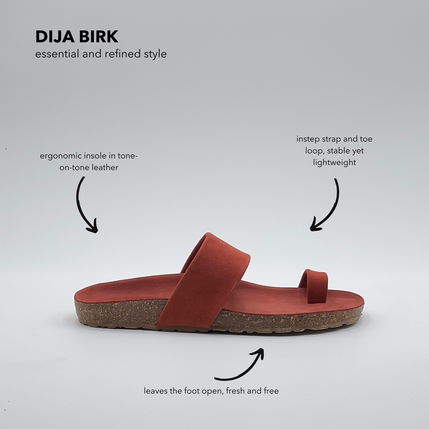 Dija birk long beach cuoio inglese
