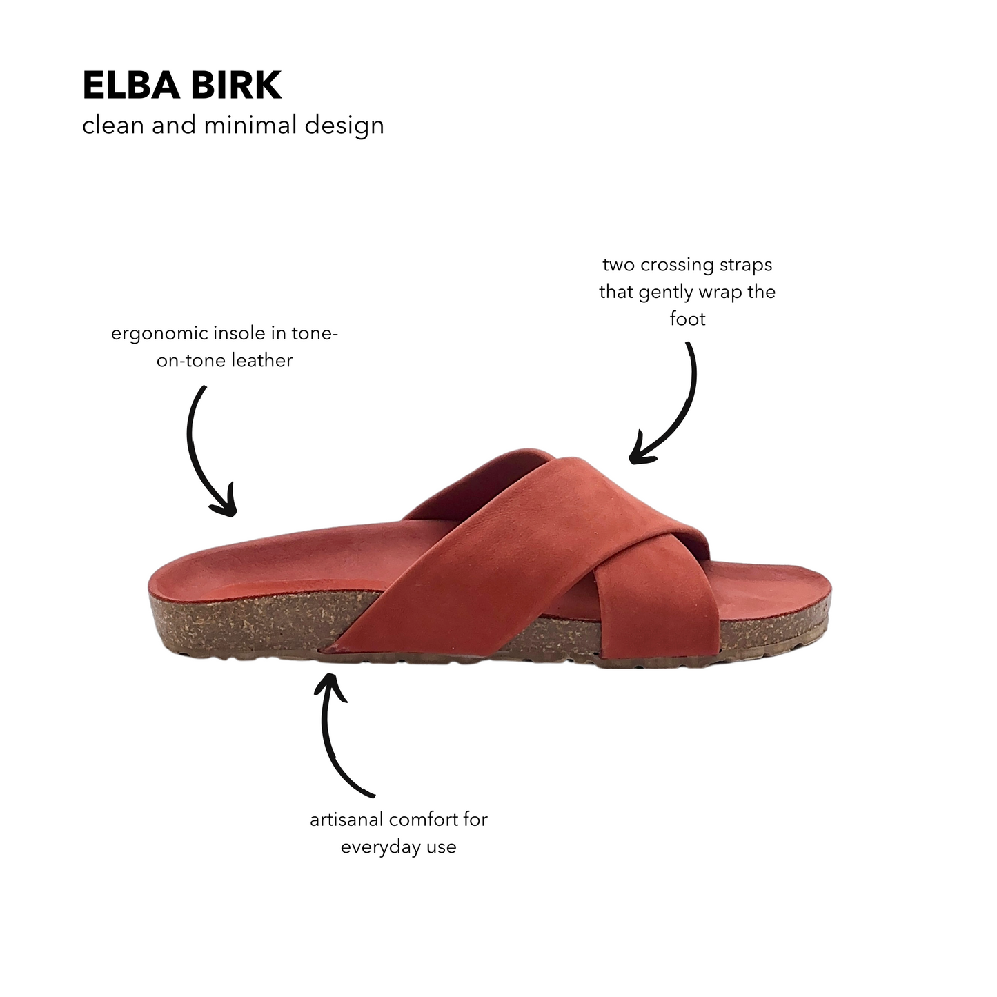 Elba birk long beach cuoio inglese