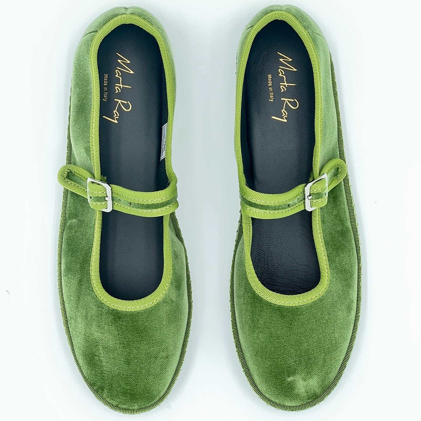 Friulana Mary Jane velluto verde oliva