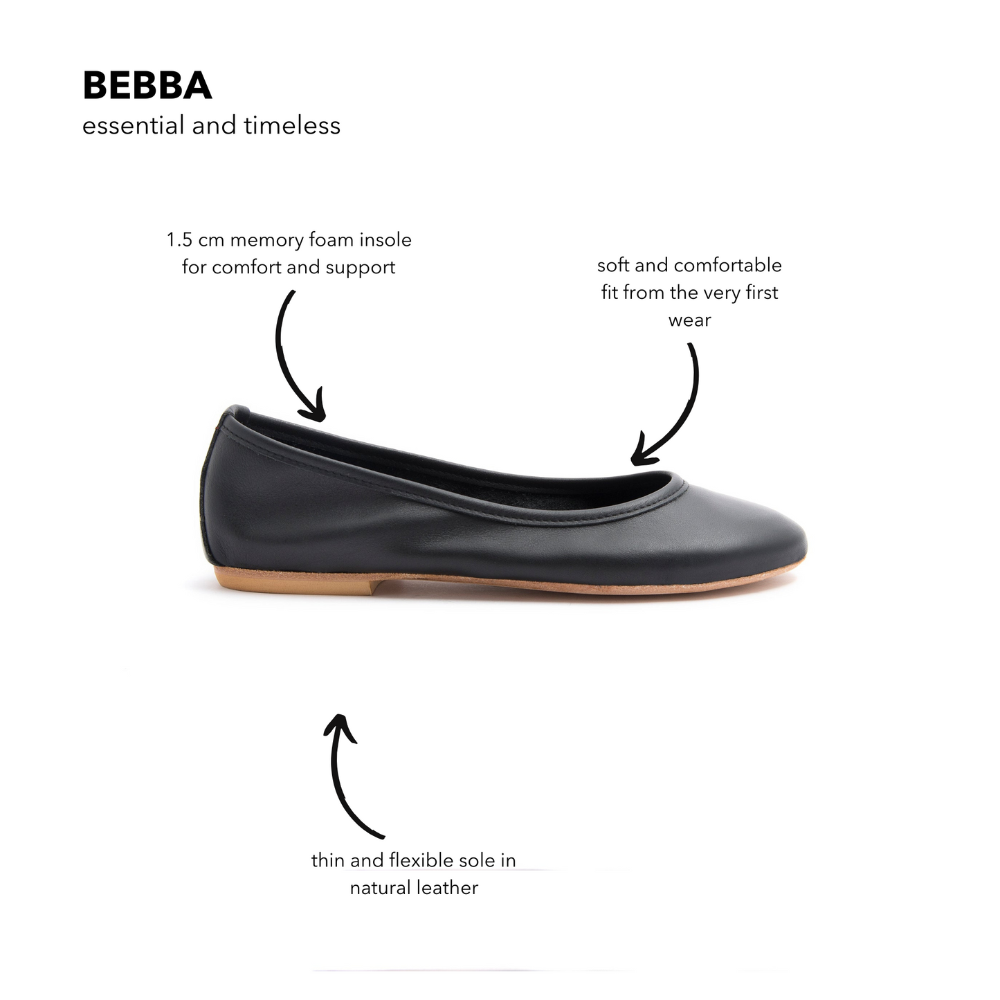 Black mousse ballerina