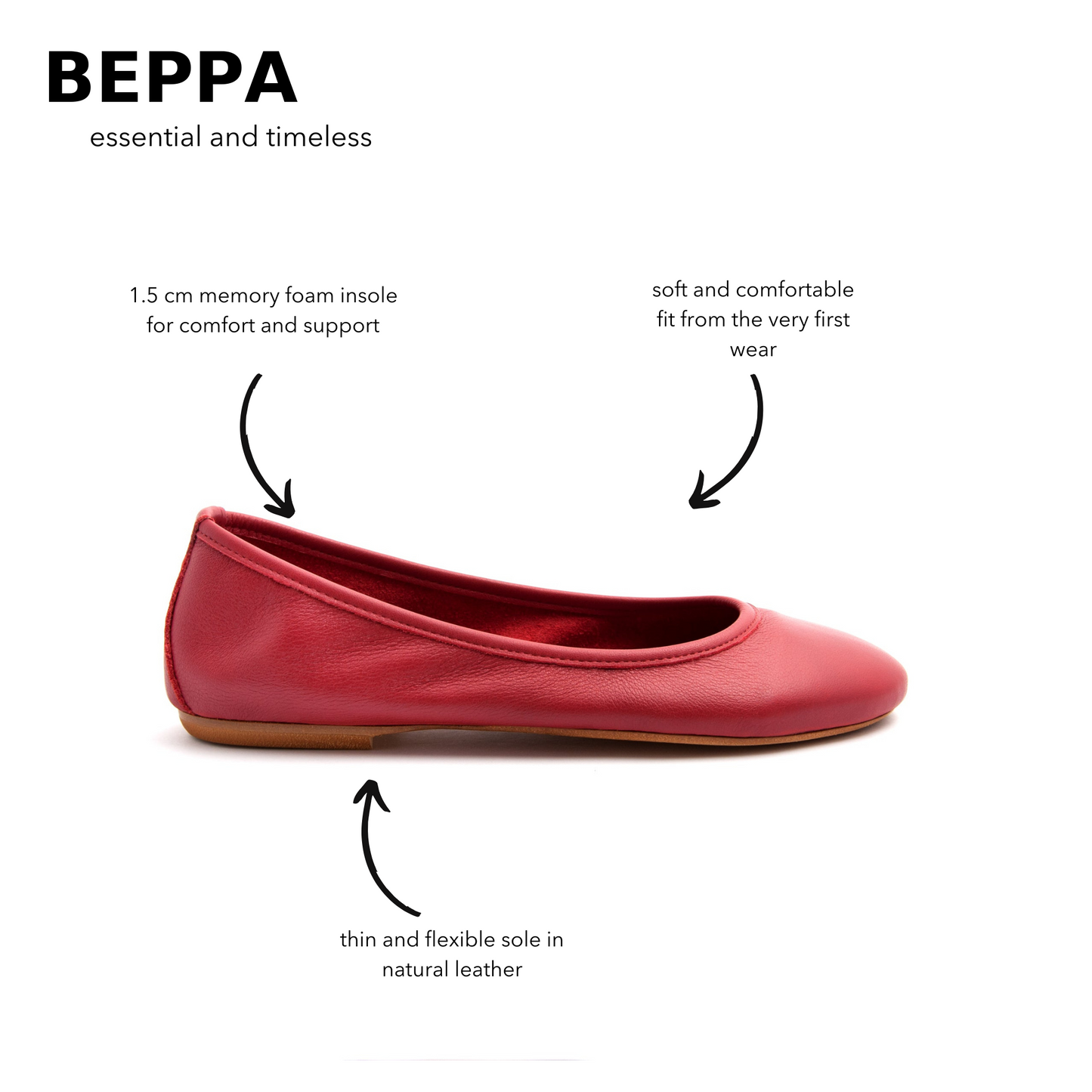 Ballerina Beppa mousse rosso