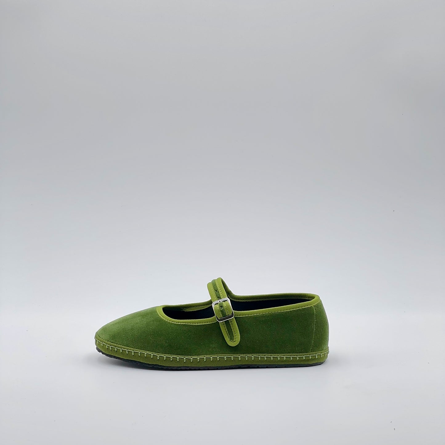 Friulana Mary Jane velluto verde oliva