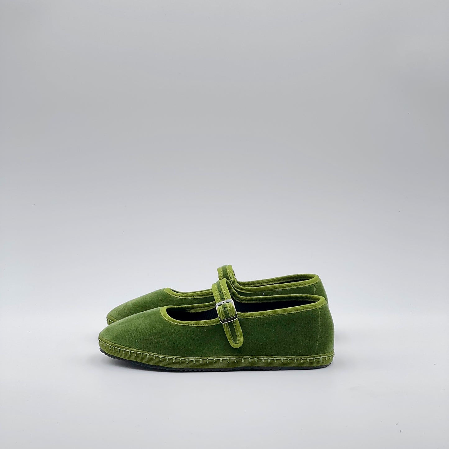 Friulana Mary Jane velluto verde oliva