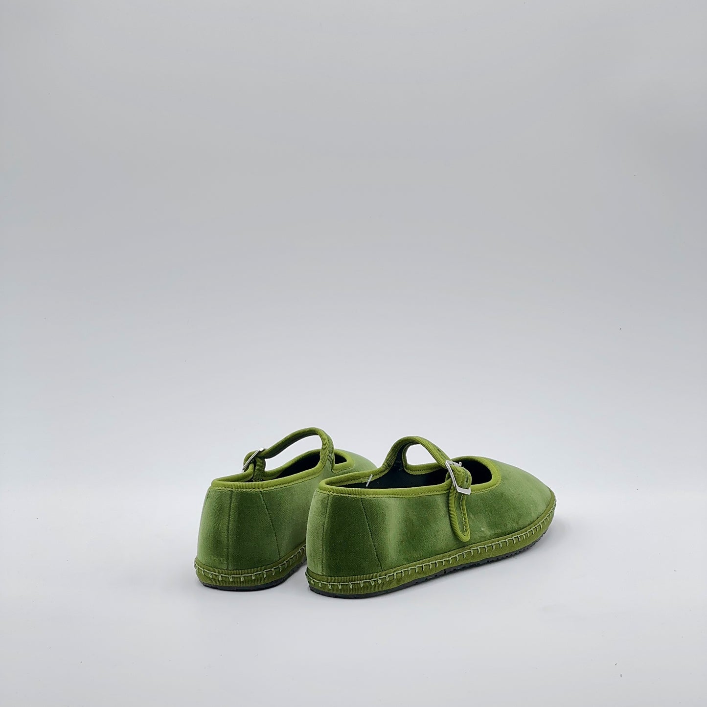 Friulana Mary Jane velluto verde oliva