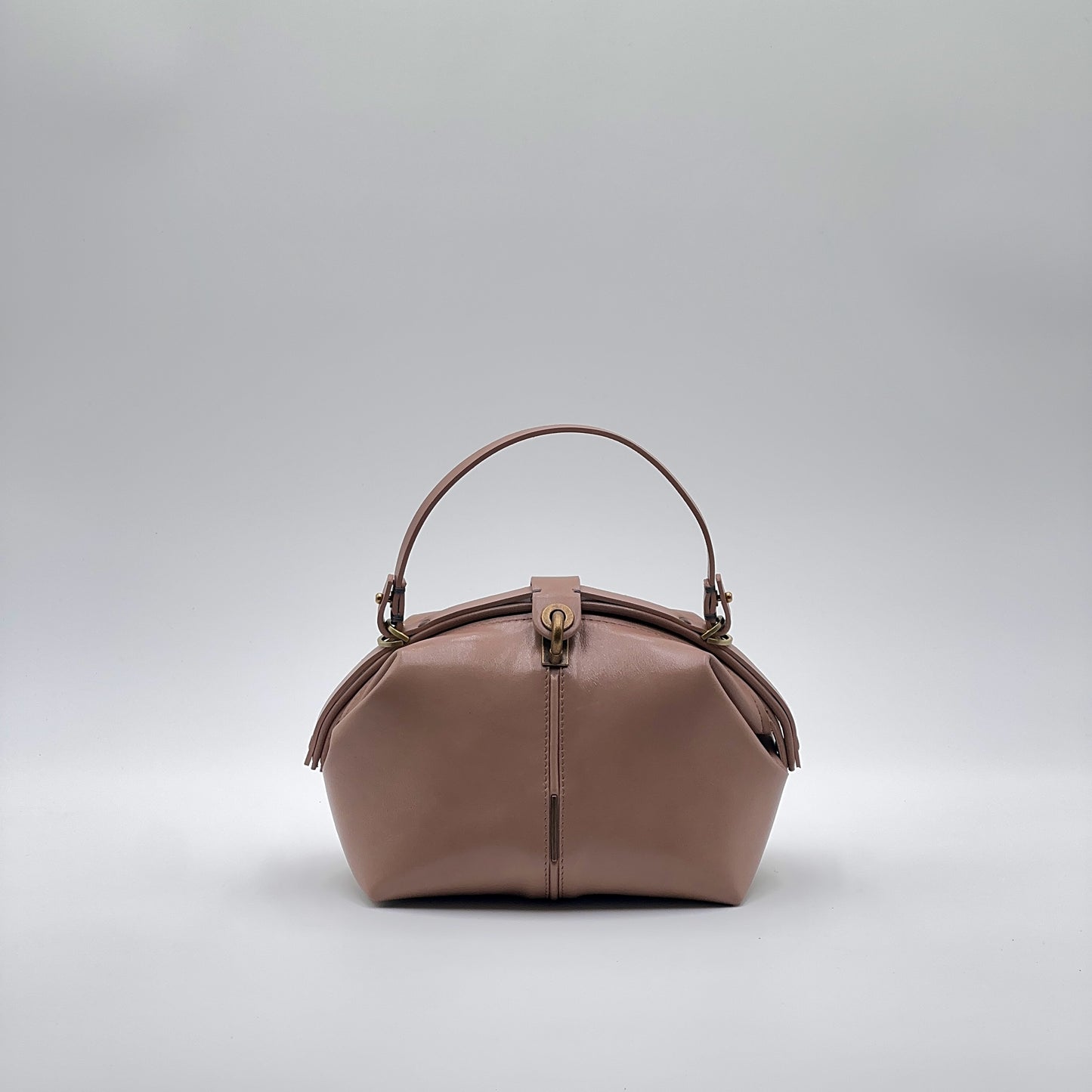Medium glossy nude pouf