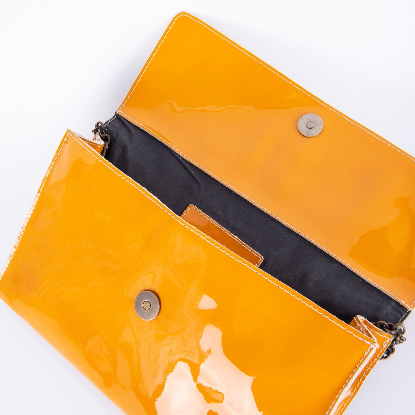 Isabell vernice minerale - pochette in pelle gialla - Marta Ray