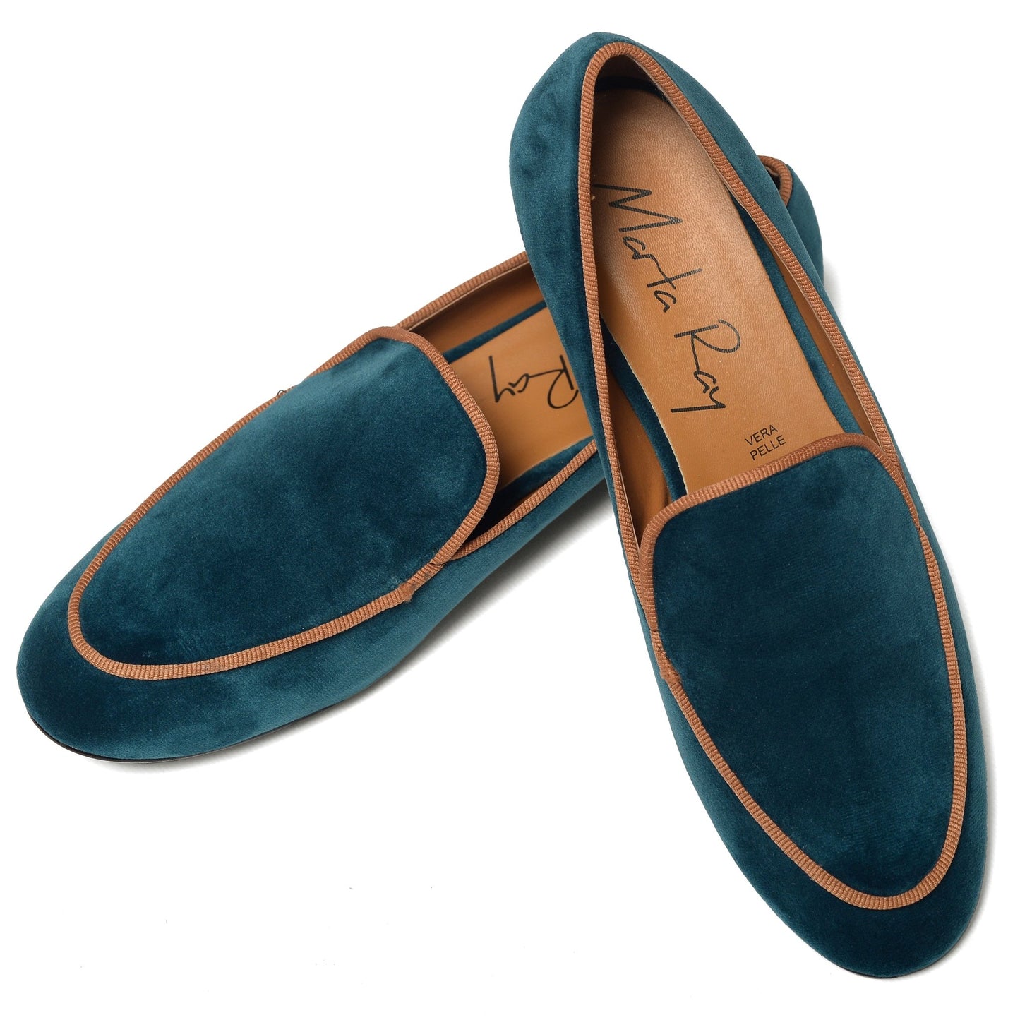 Mocassino Iris velluto petrolio - Marta Ray
