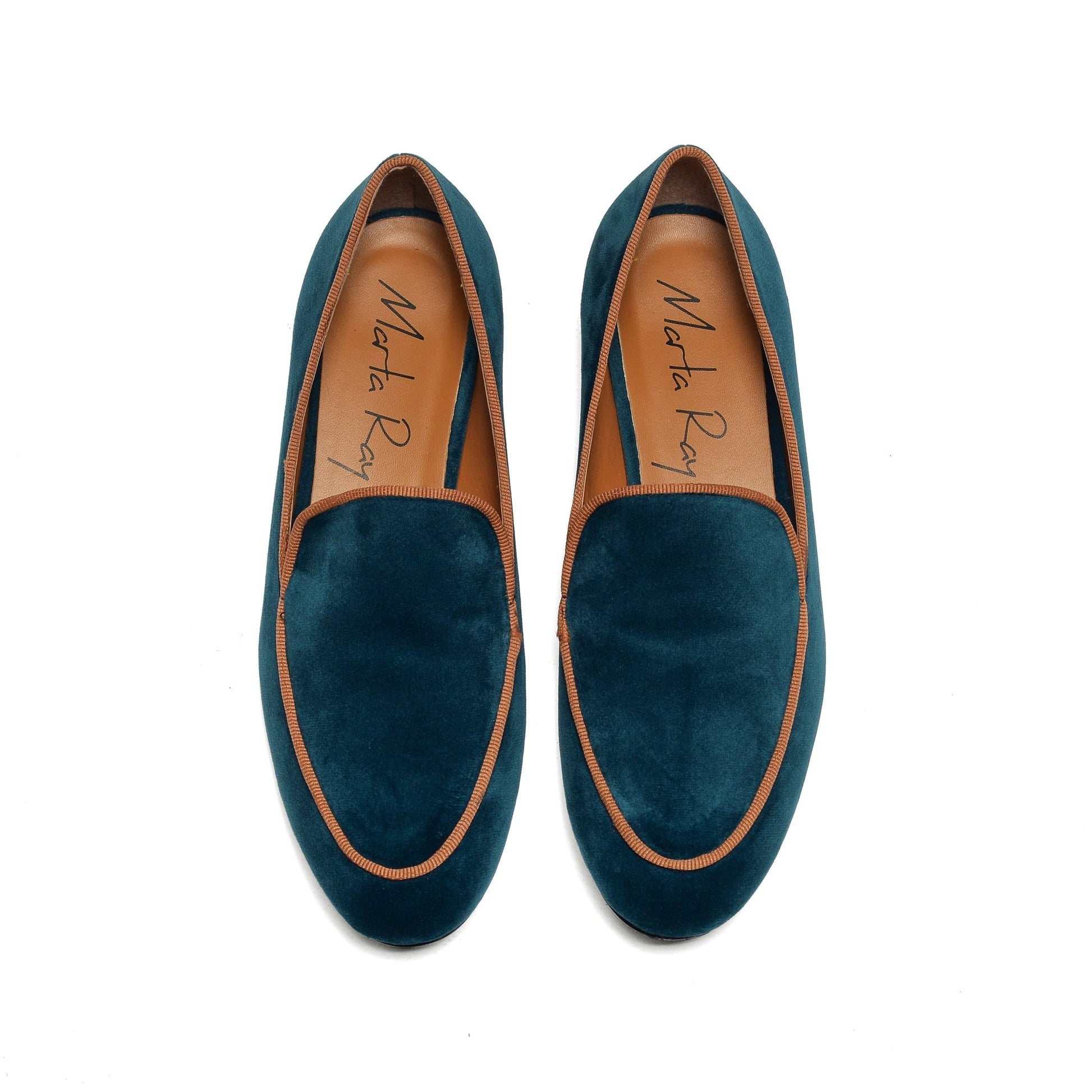 Mocassino Iris velluto petrolio - Marta Ray