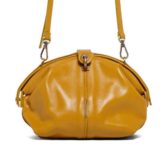 Medium glossy amber pouf