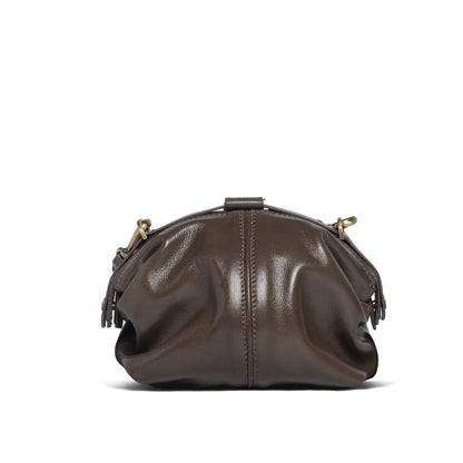 Pouf Small glossy taupe