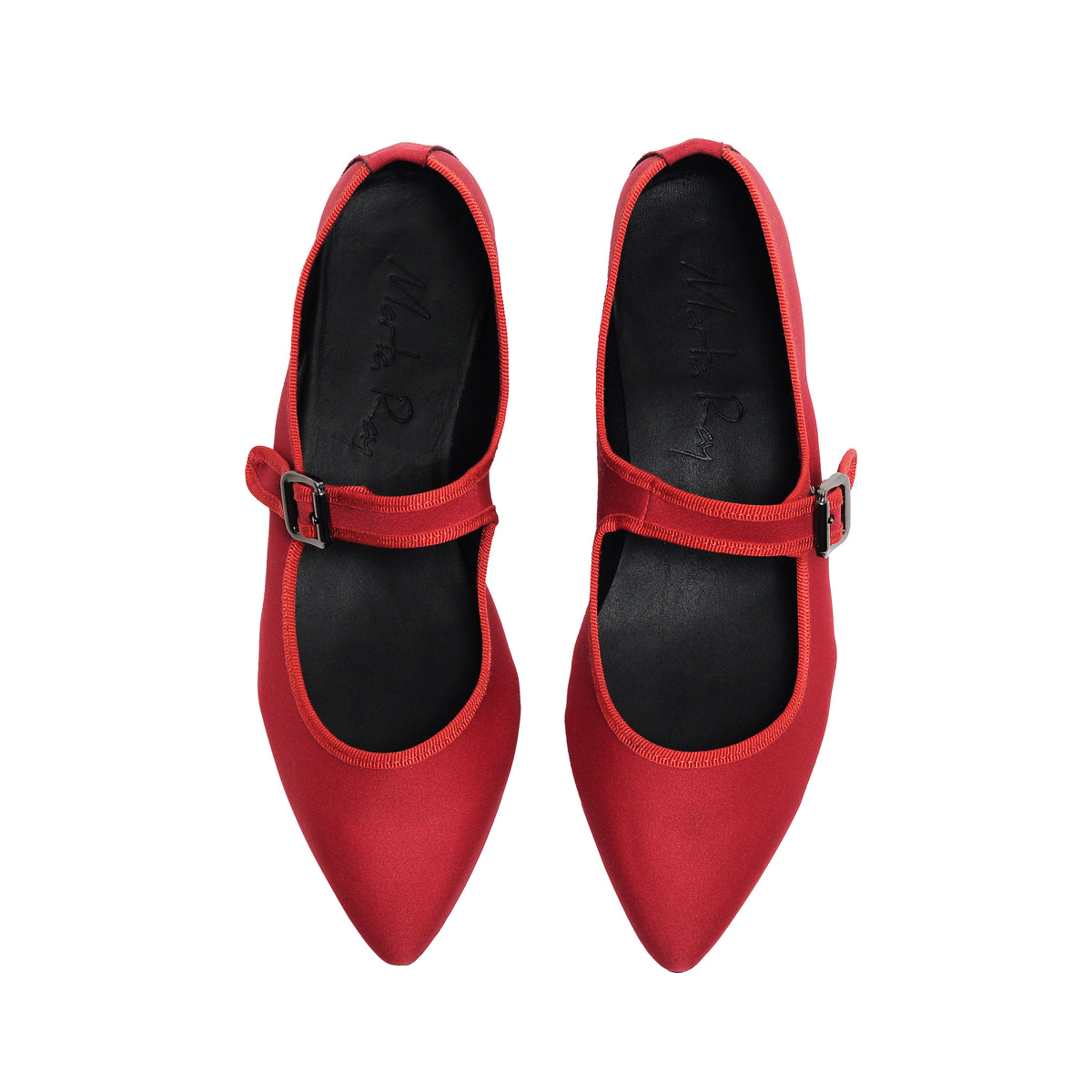 Flavia Mary Jane satin rosso