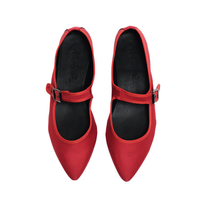 Scarpetta Flavia MJ satin rosso