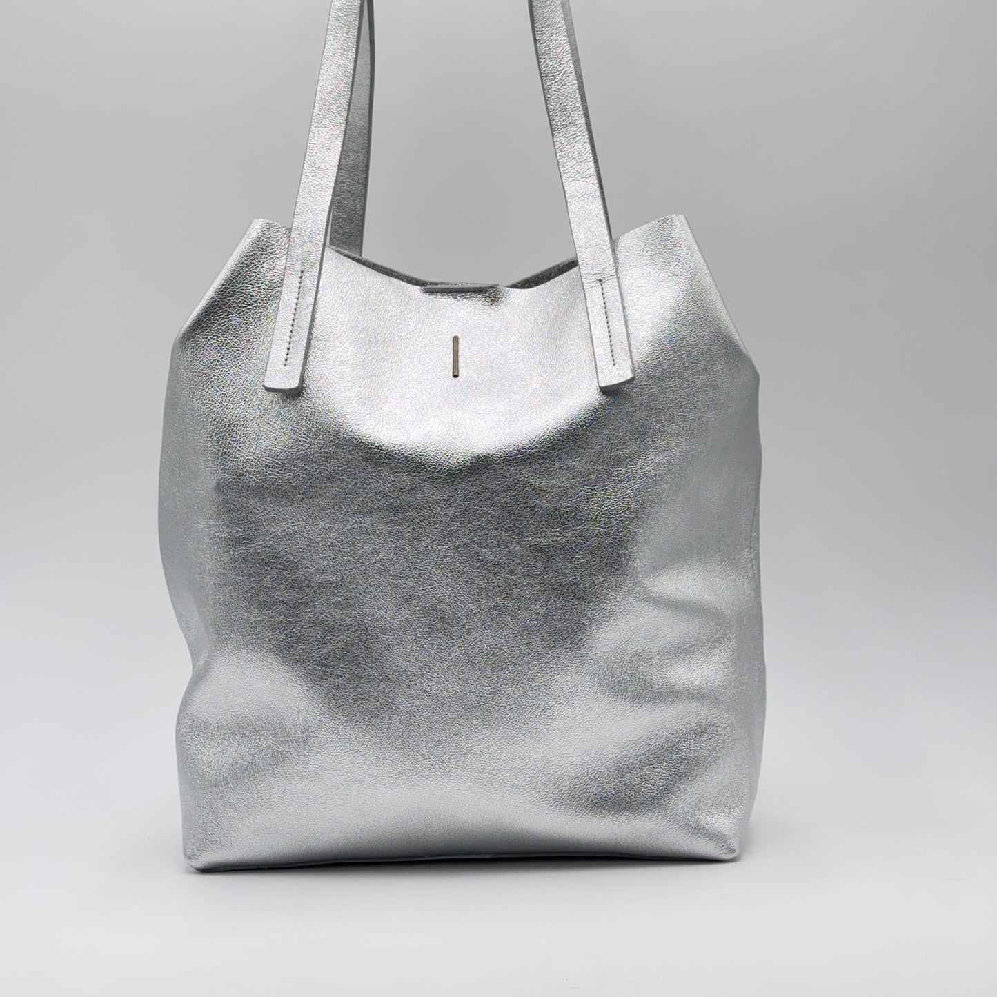 Alice bag laminato argento