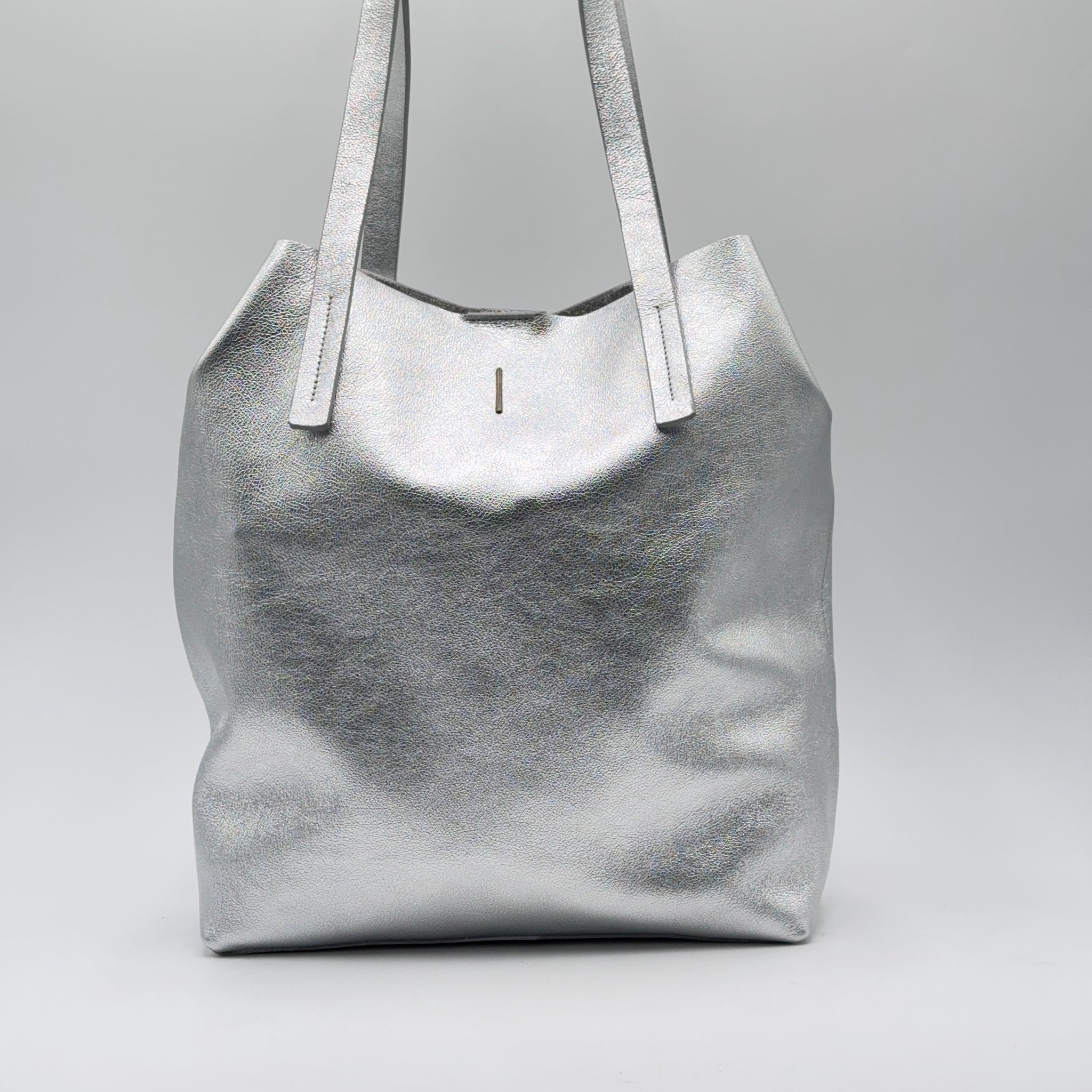 Alice bag laminato argento