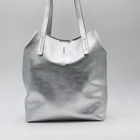 Alice bag laminato argento