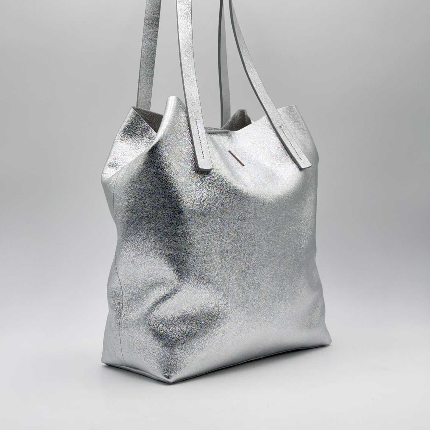 Alice bag laminato argento