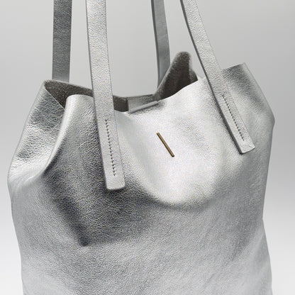 Alice bag laminato argento