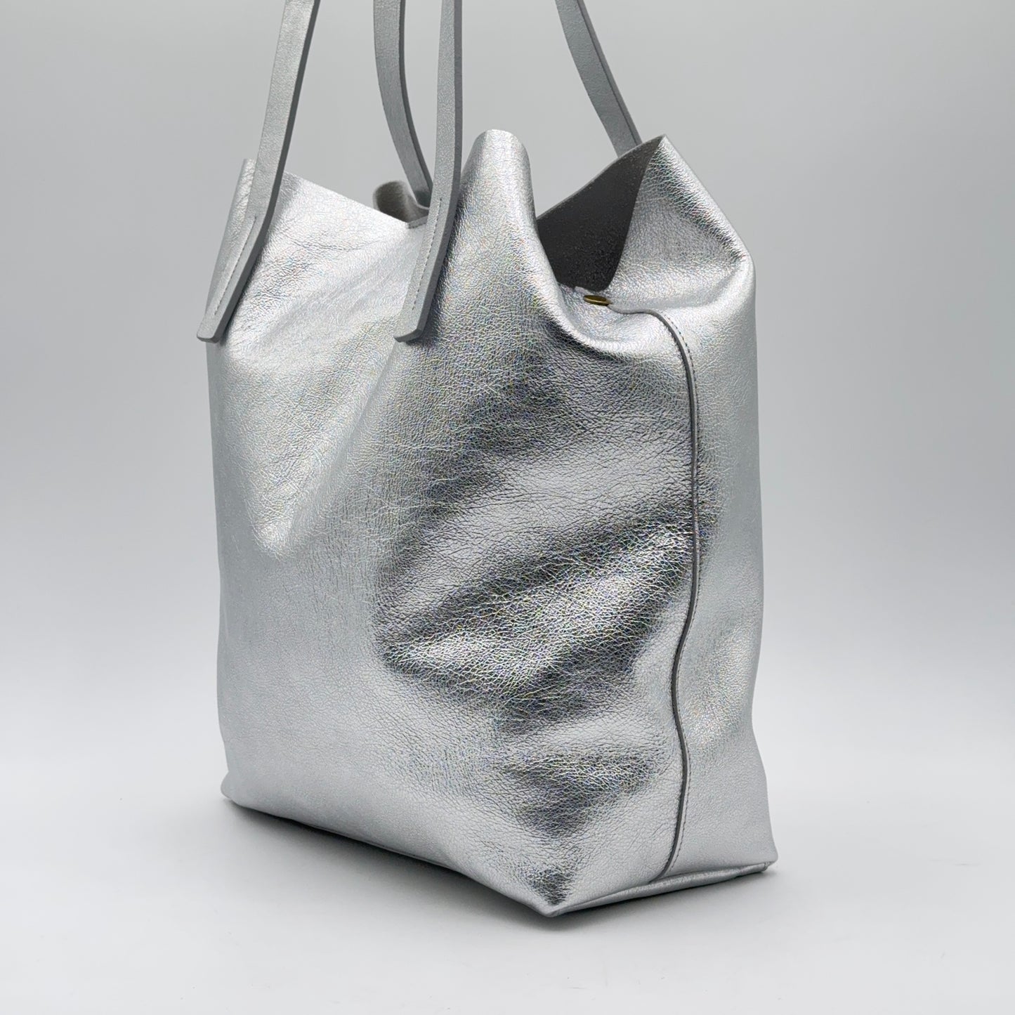 Alice bag laminato argento