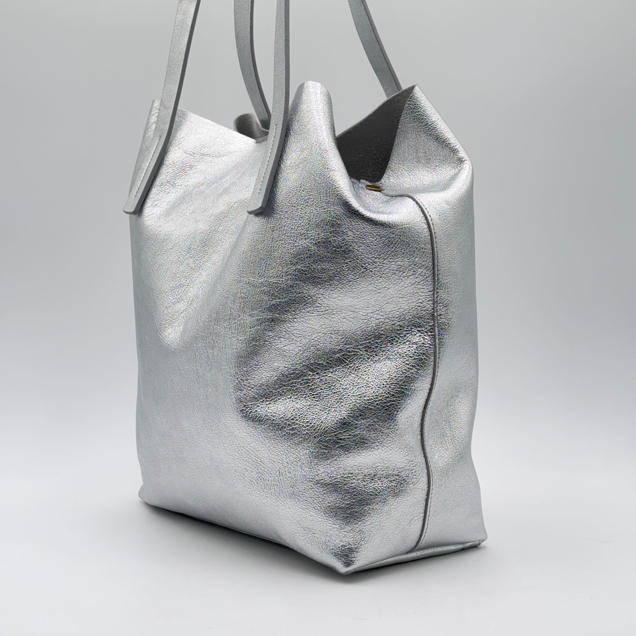 Alice bag laminato argento