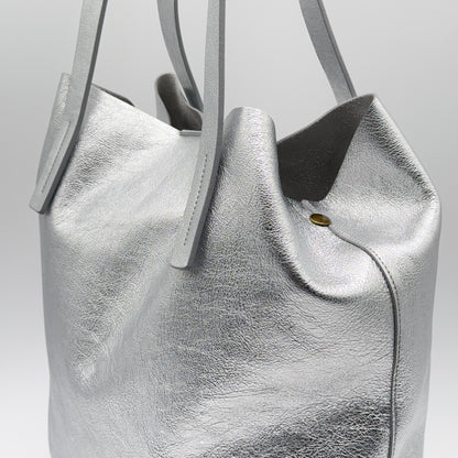 Alice bag laminato argento