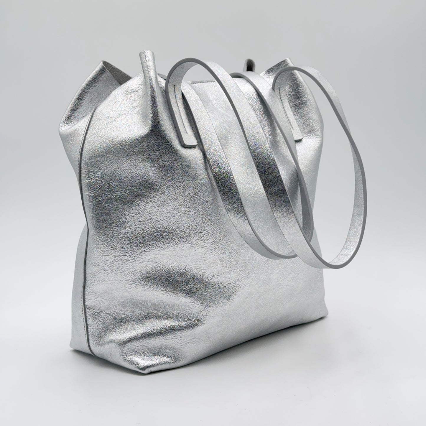 Alice bag laminato argento