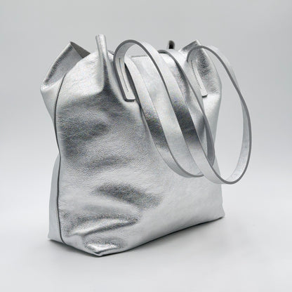 Alice bag laminato argento