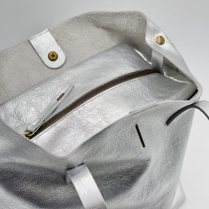 Alice bag laminato argento