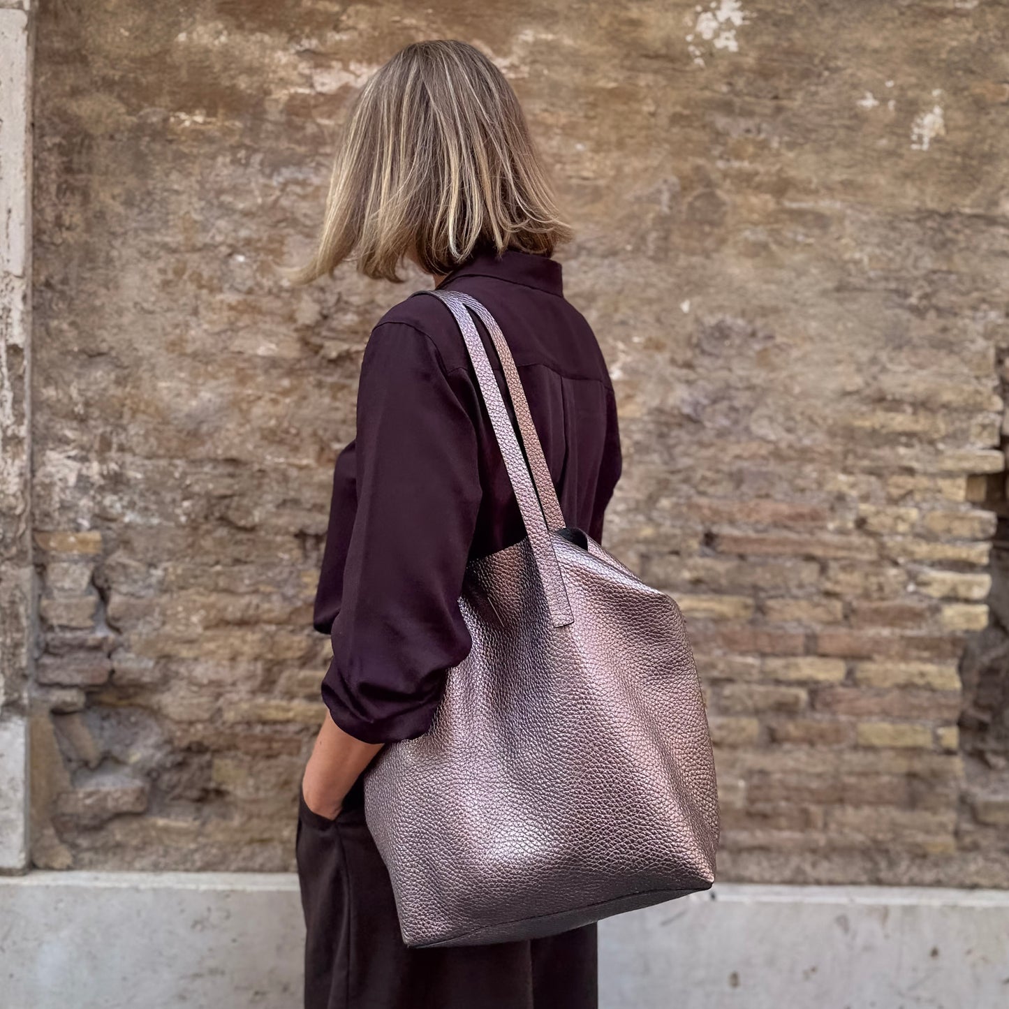 Alice bag metaltaurus acciaio rose