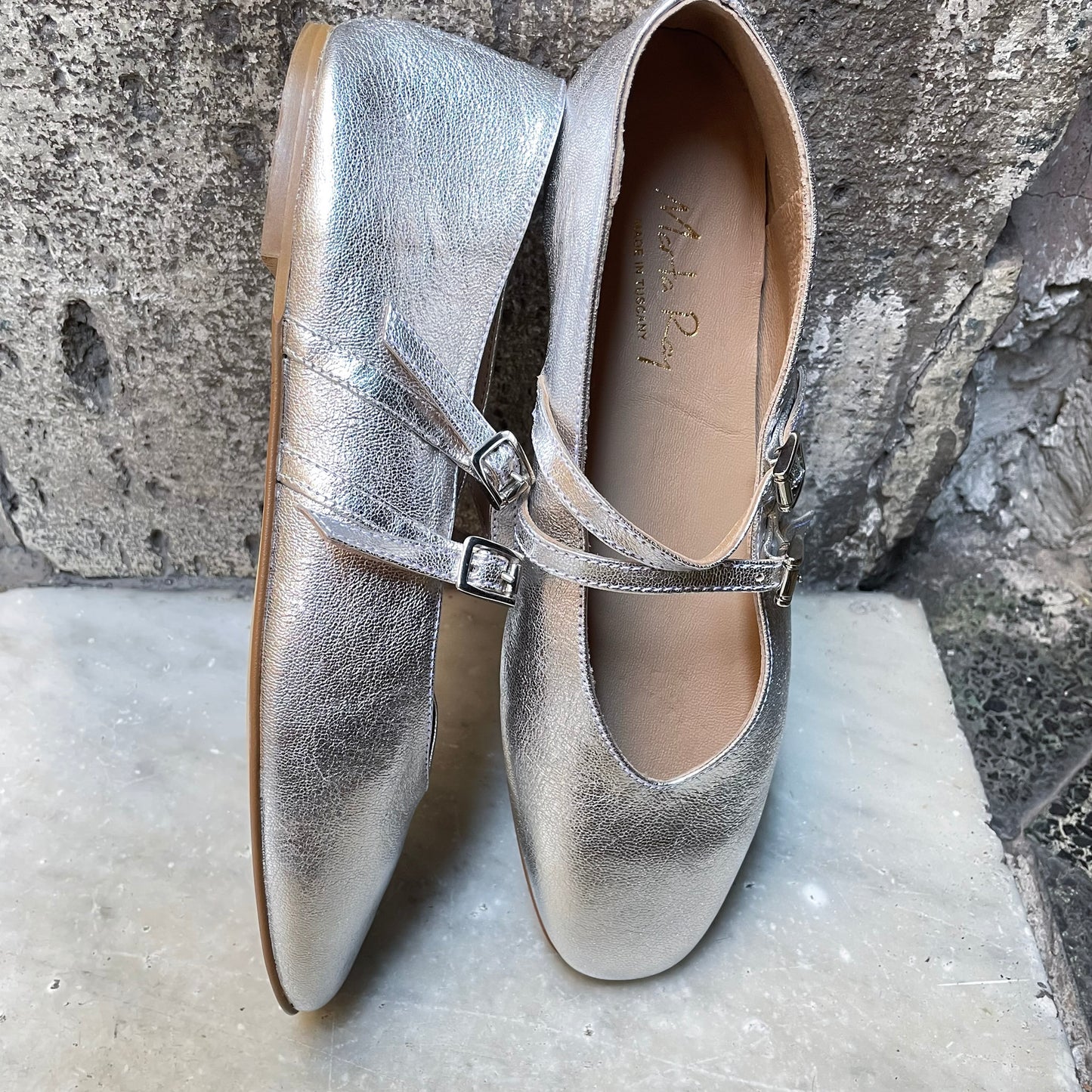 Ballerina Erica laminato opaco argento