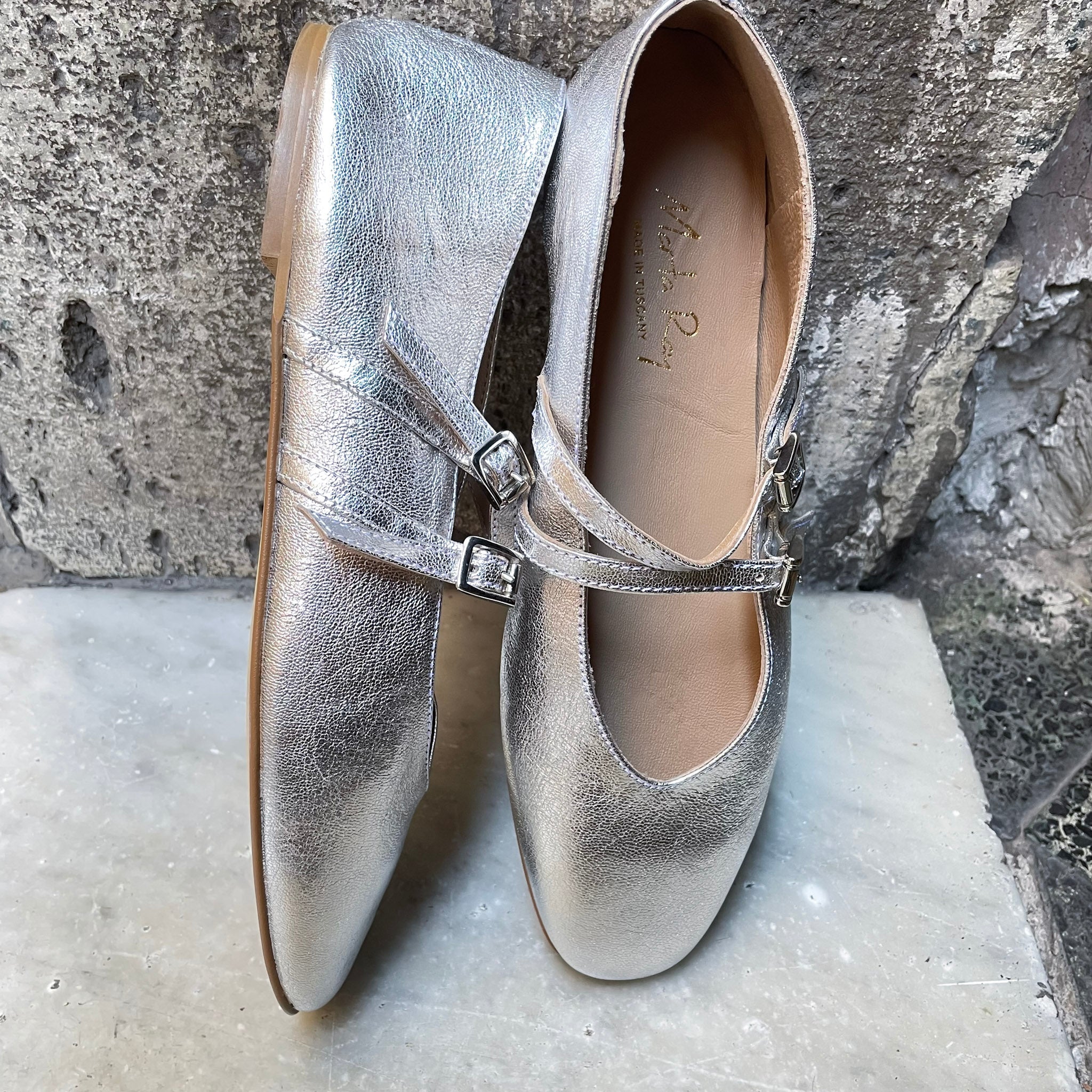 Ballerina Erica laminato opaco argento