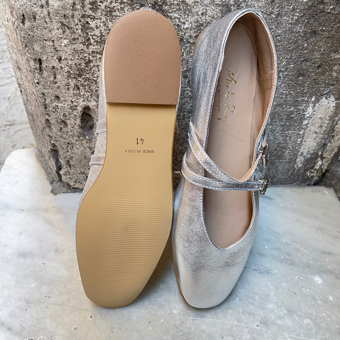 Ballerina Erica laminato opaco argento