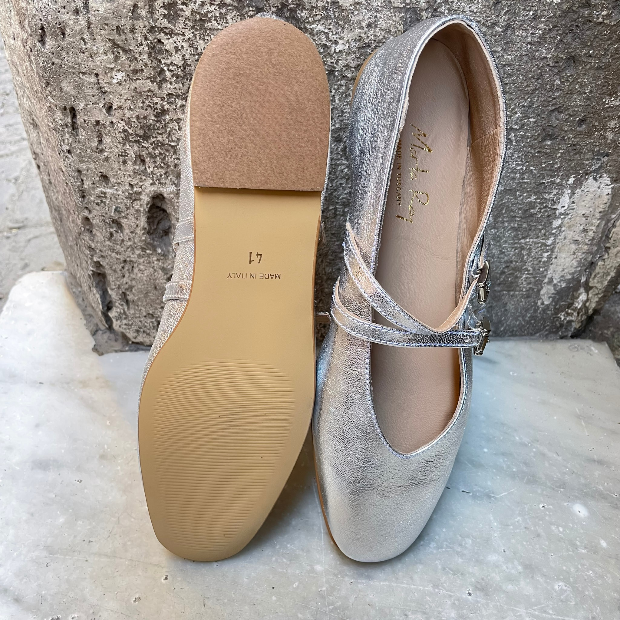 Ballerina Erica laminato opaco argento