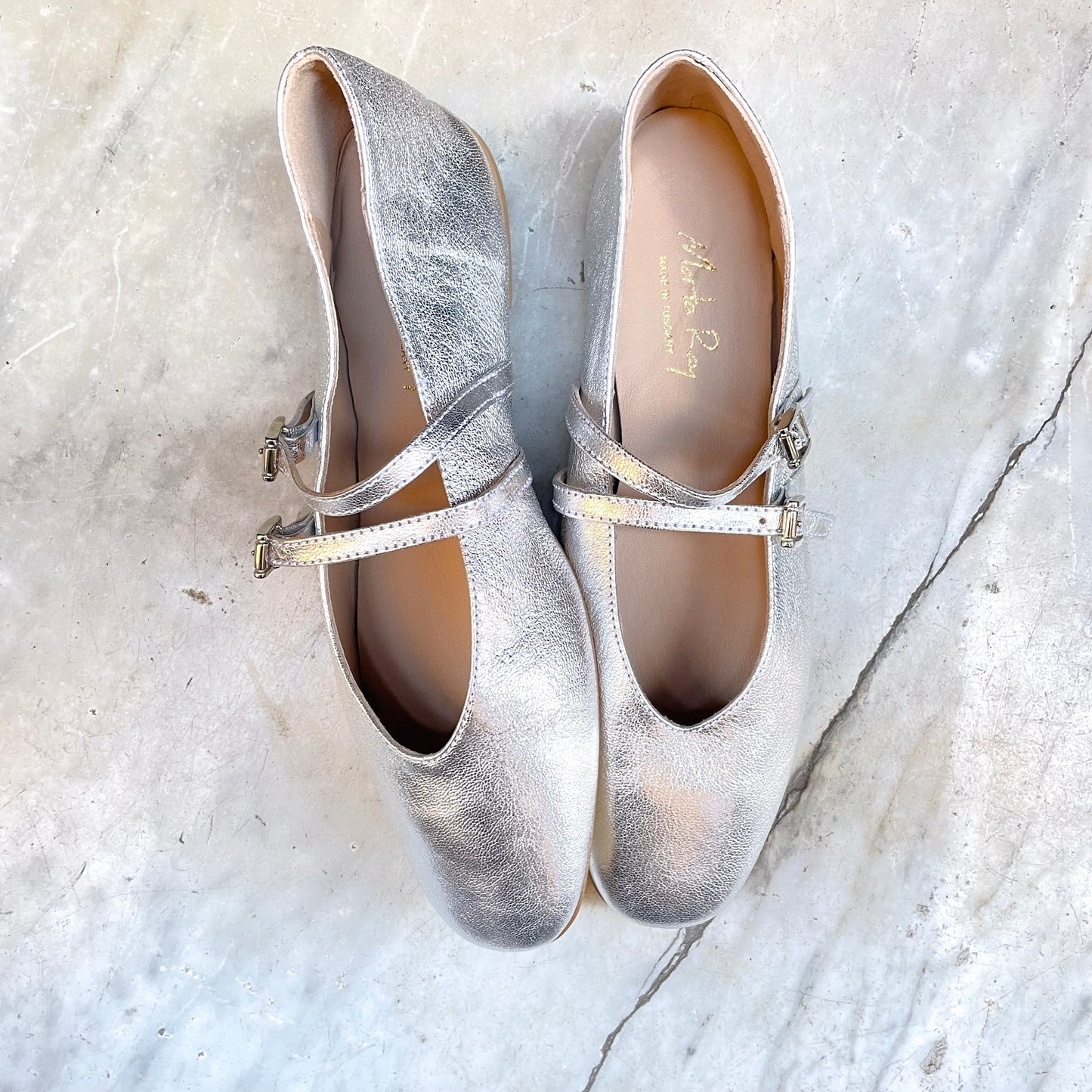 Ballerina Erica laminato opaco argento