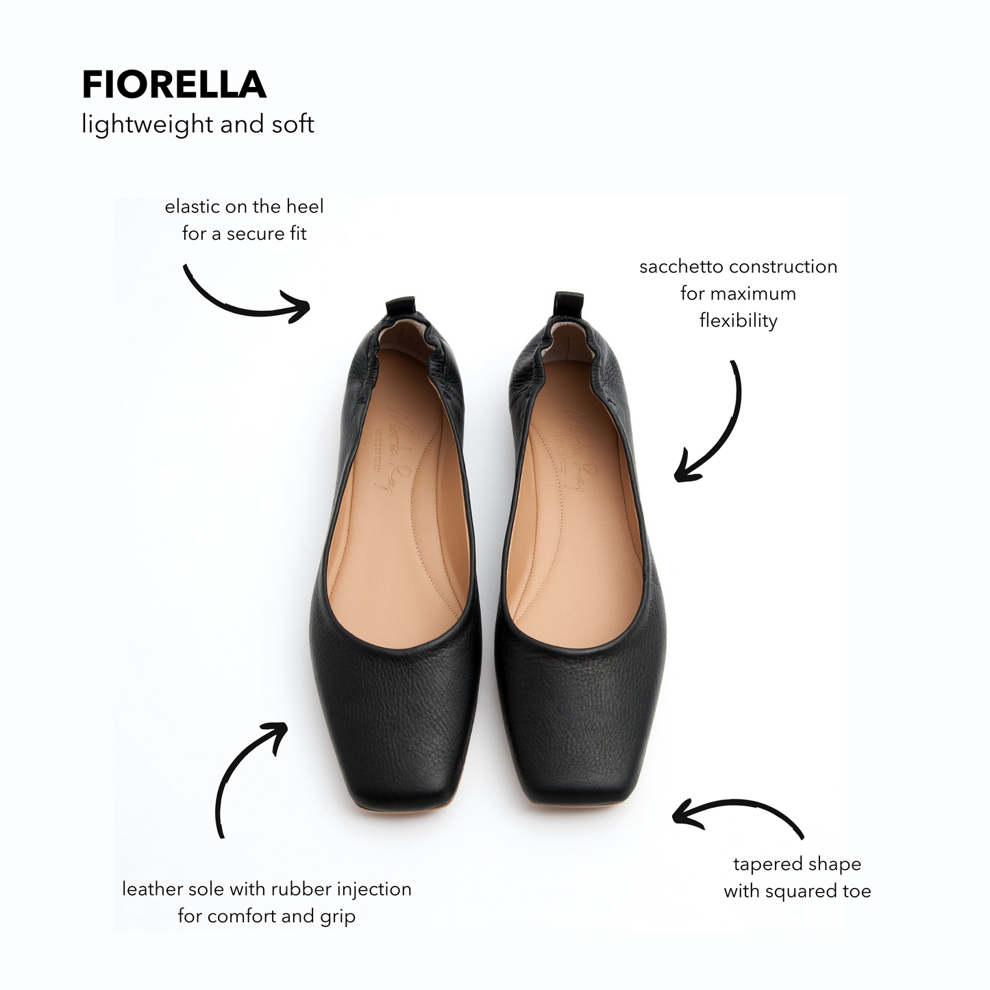 Ballerina Fiorella mousse nero