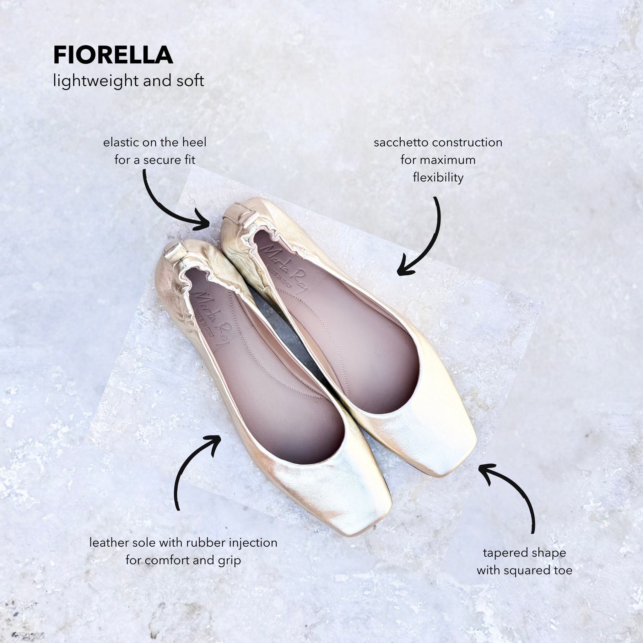Ballerina Fiorella laminato platino