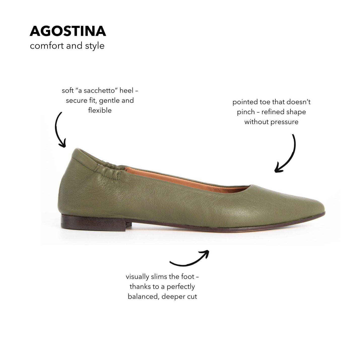 Ballerina Agostina mousse bosco