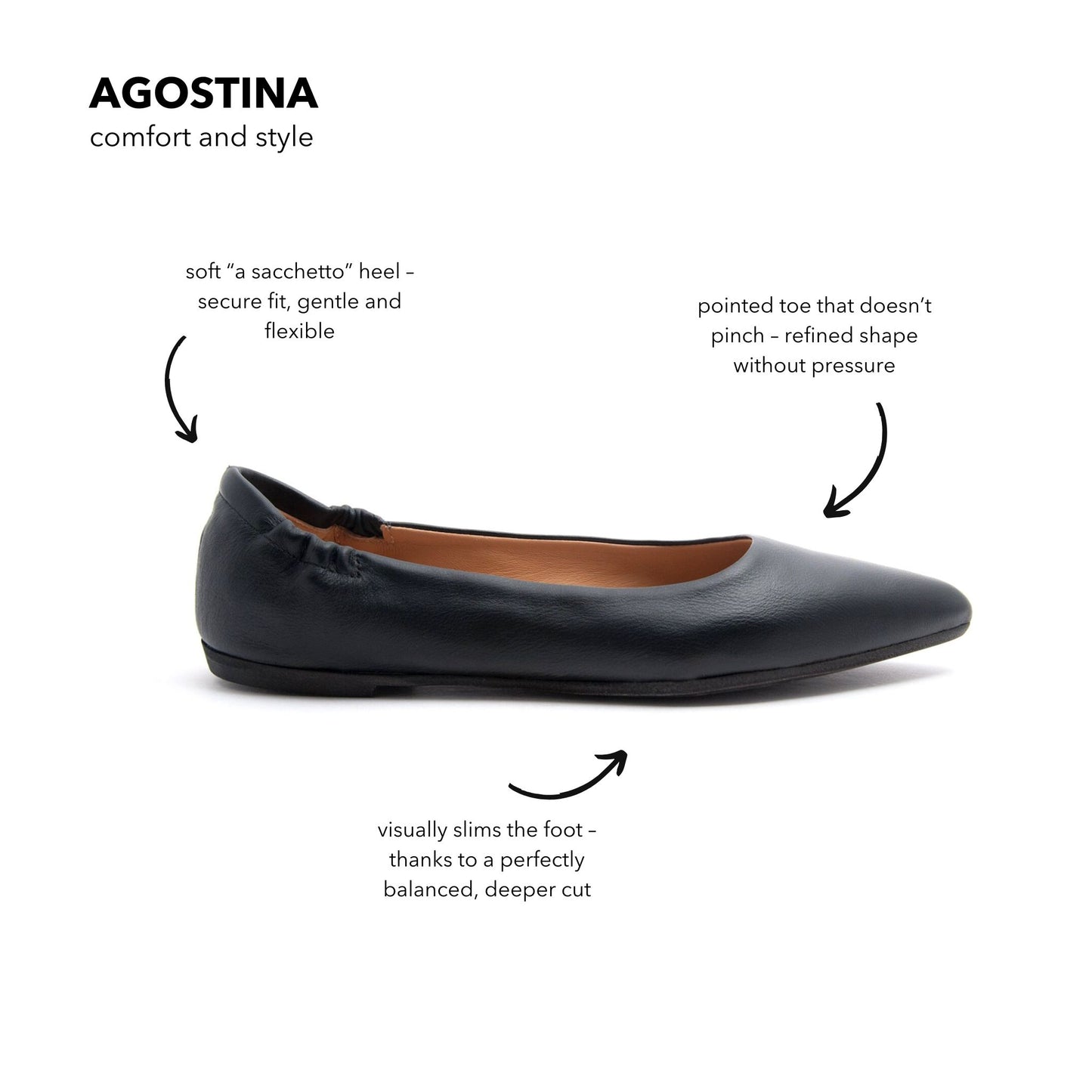 Ballerina Agostina mousse nero