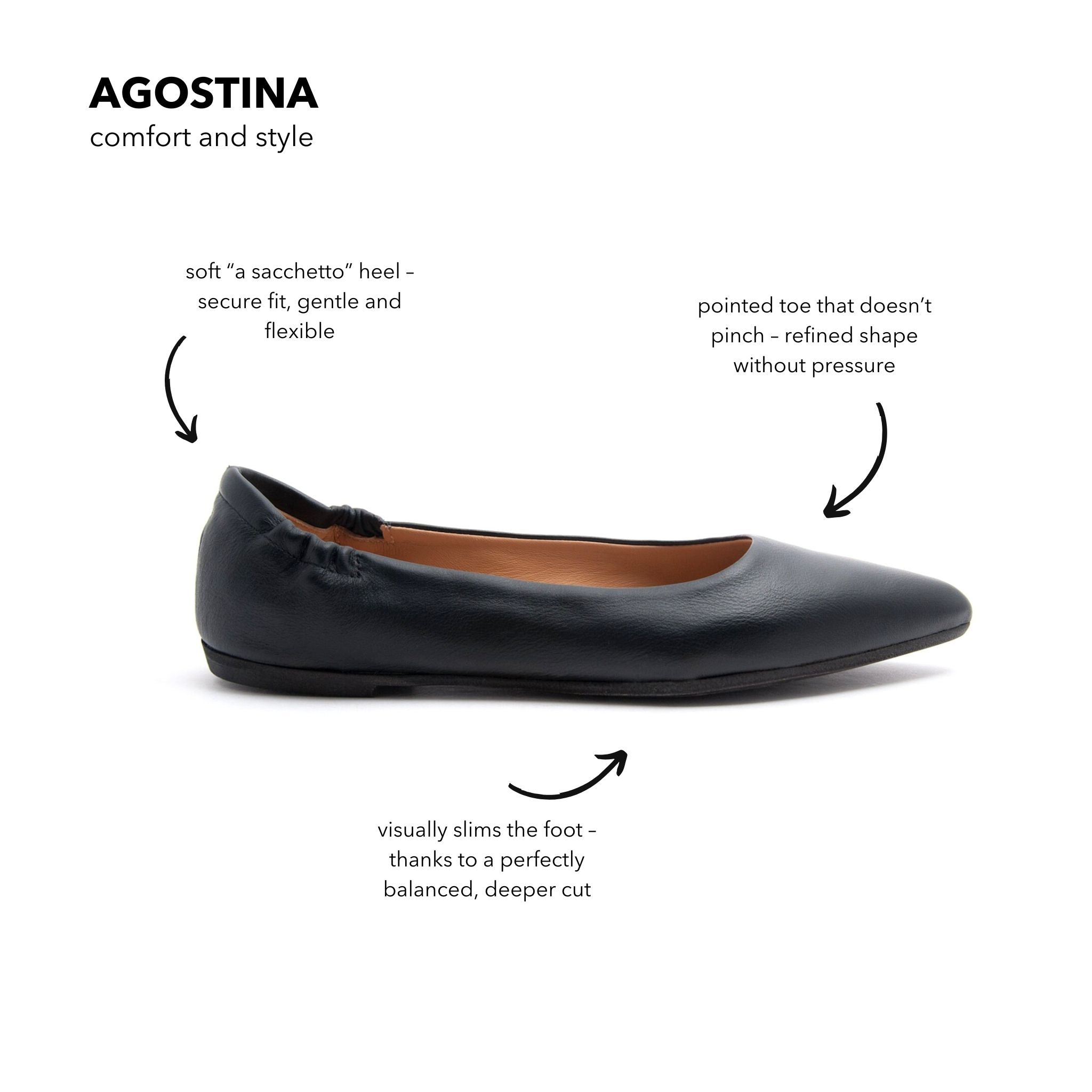 Ballerina Agostina mousse nero