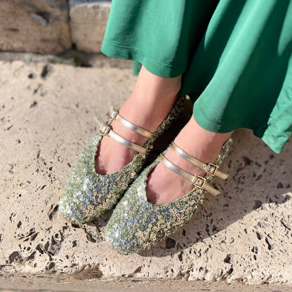 Ballerina Erica paillettes verde