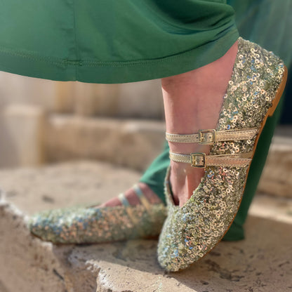 Ballerina Erica paillettes verde