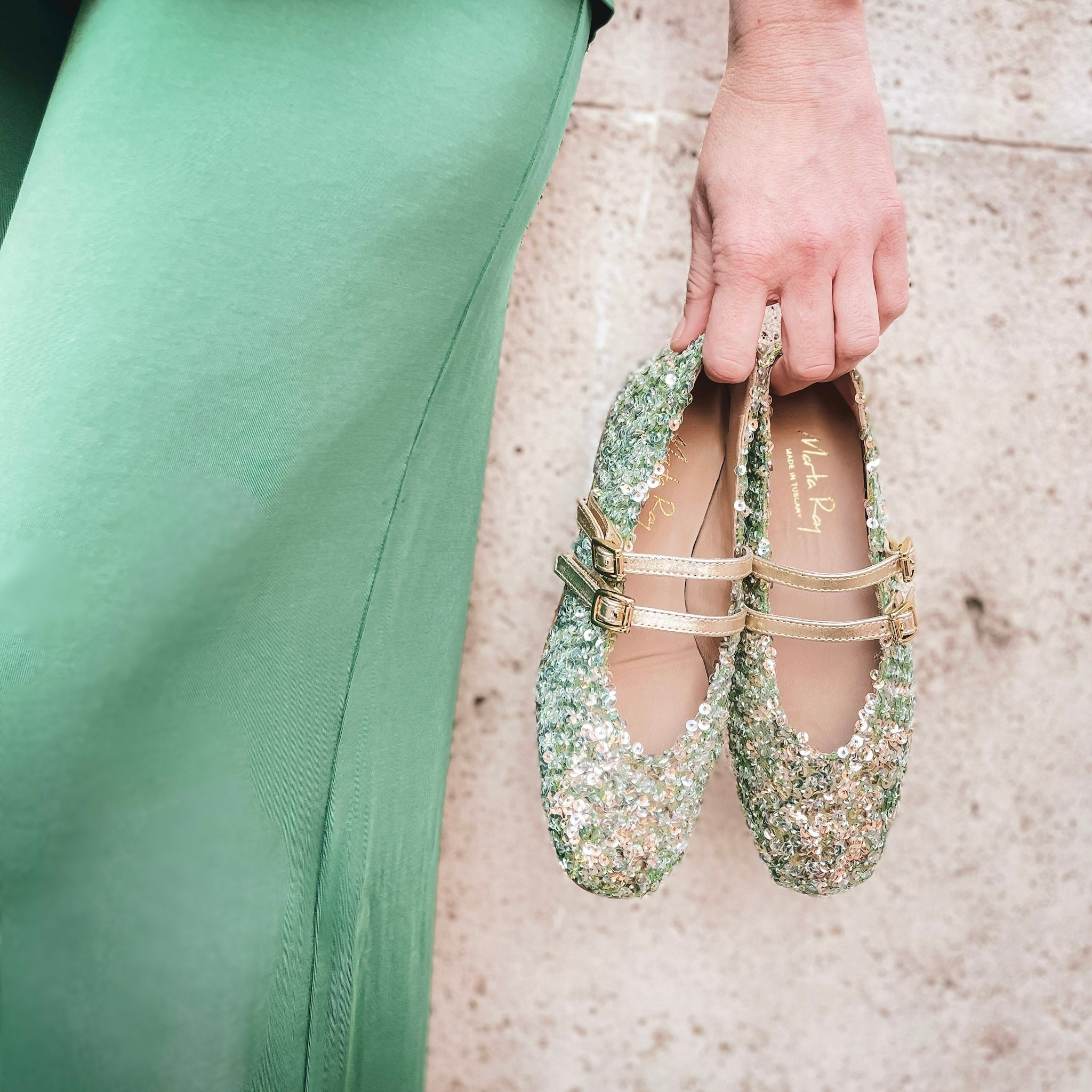 Ballerina Erica paillettes verde