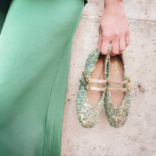 Ballerina Erica paillettes verde