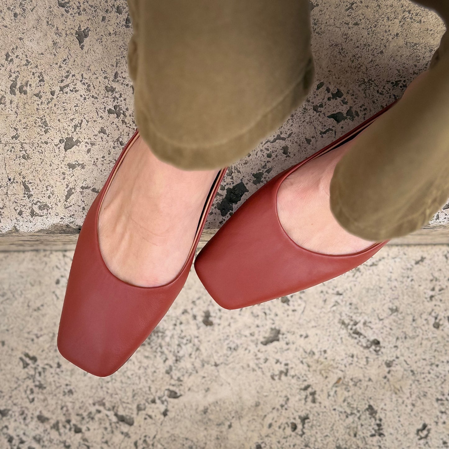 Ballerina Fiorella mousse cuoio inglese