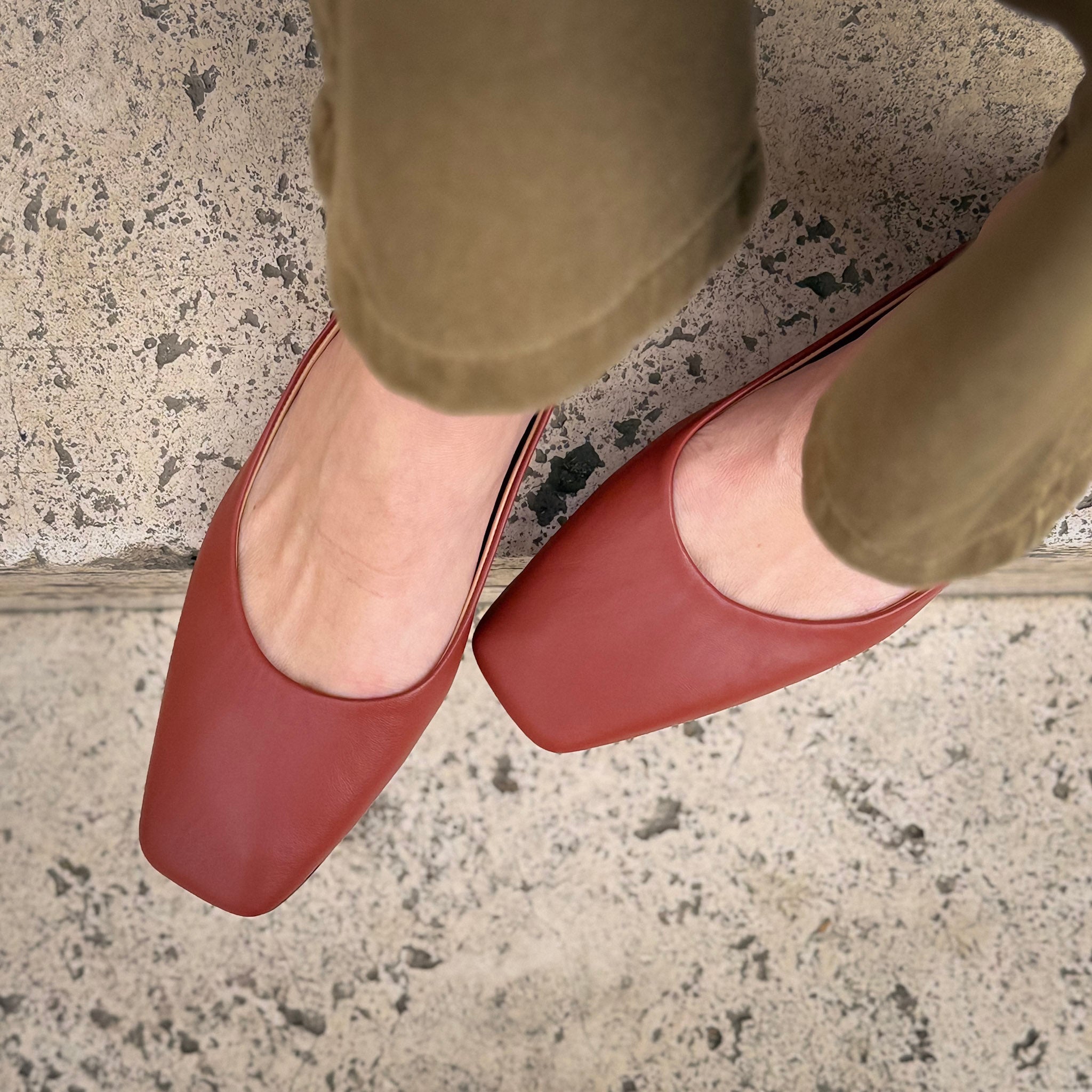 Ballerina Fiorella mousse cuoio inglese