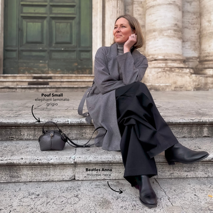 Pouf Small elephant laminato grigio