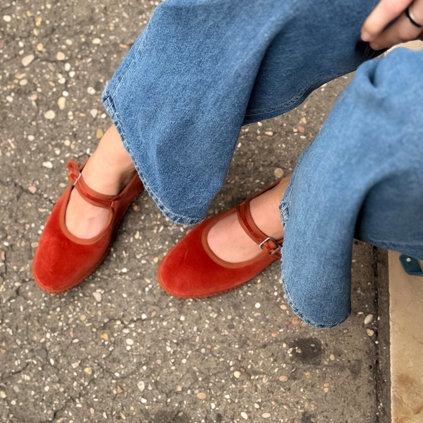 Bebe Mary Jane velluto terra bruciata